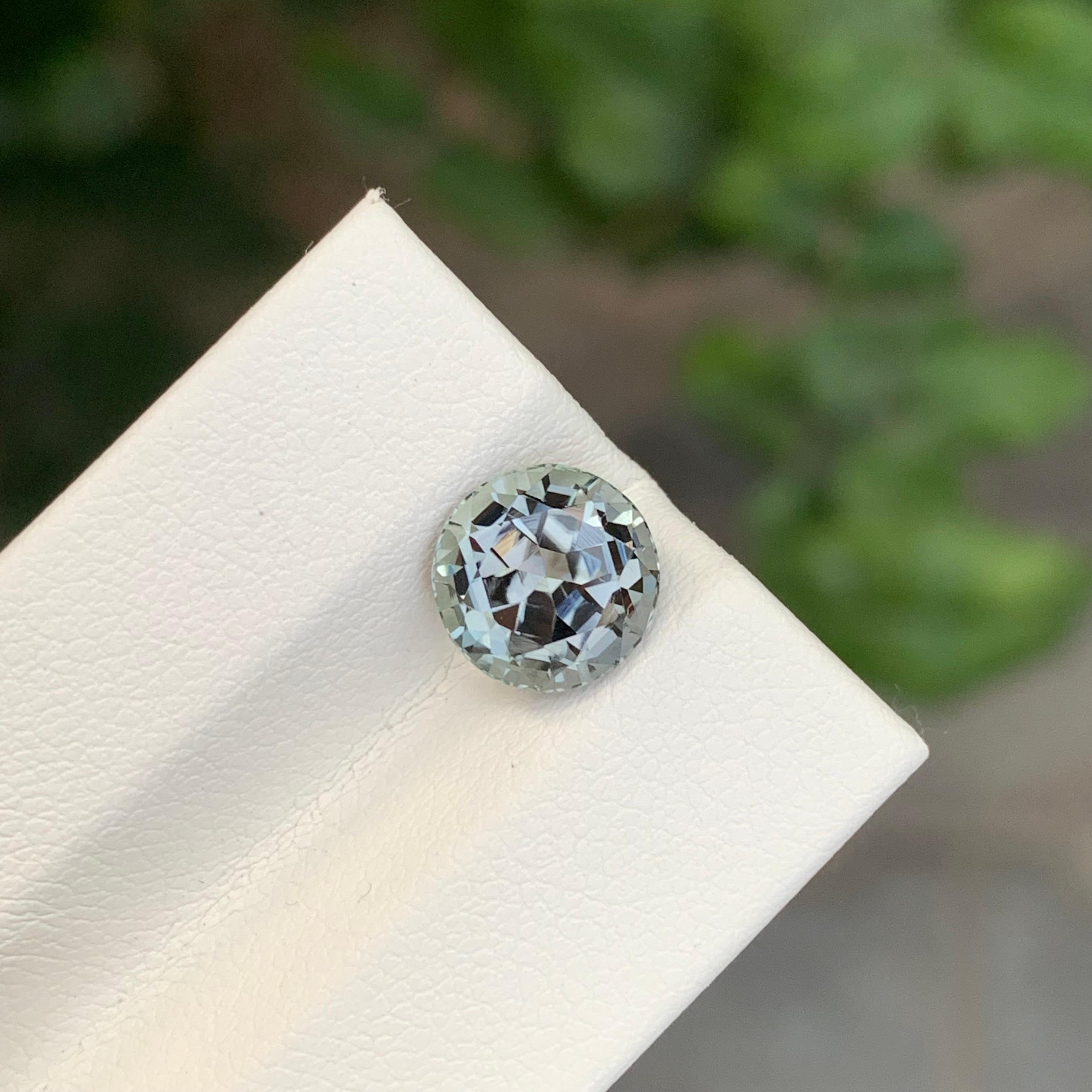 Round Cut 2.60 Carat Natural Loose Steel Grey Tourmaline Round Shape Gem For Sale