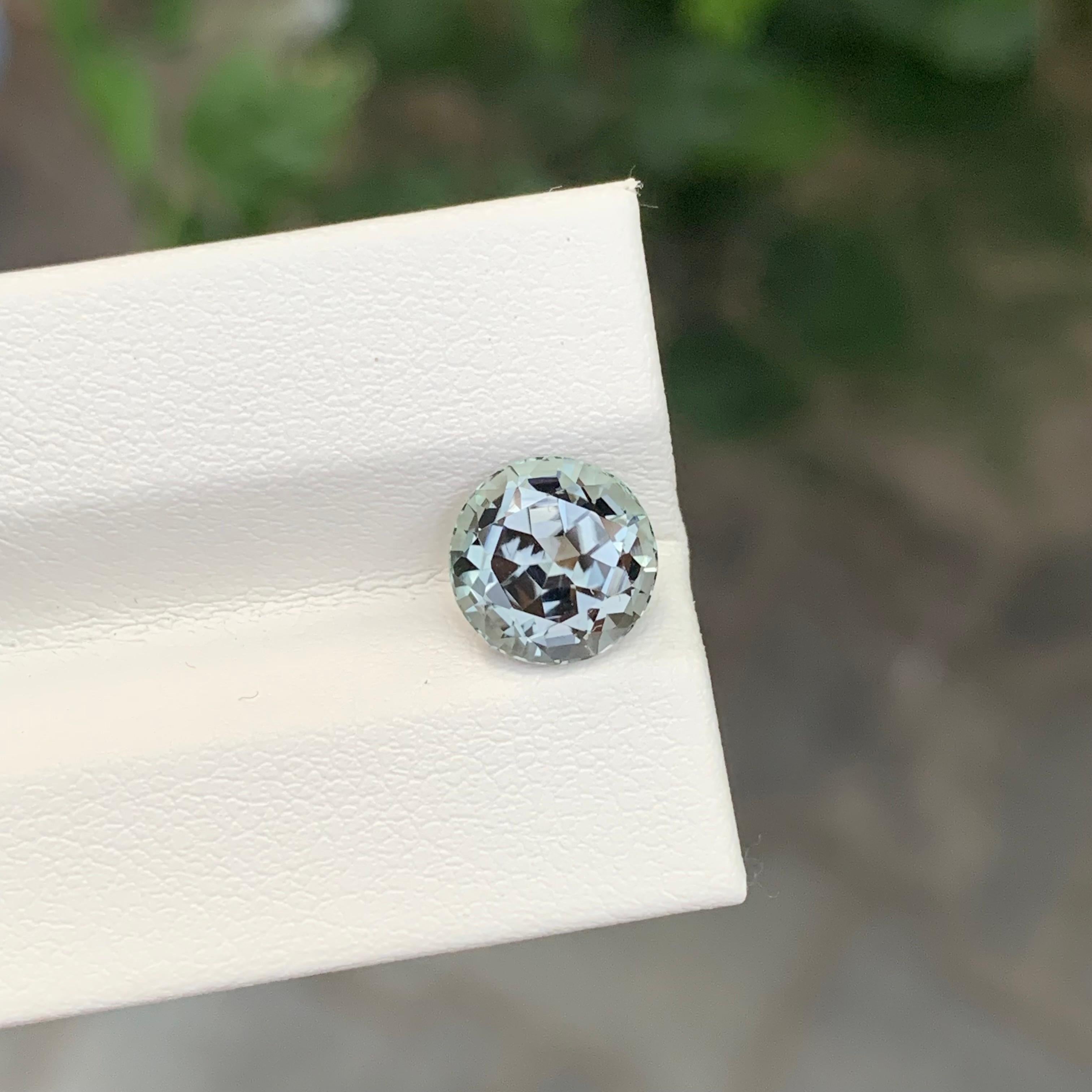 Women's or Men's 2.60 Carat Natural Loose Steel Grey Tourmaline Round Shape Gem For Sale