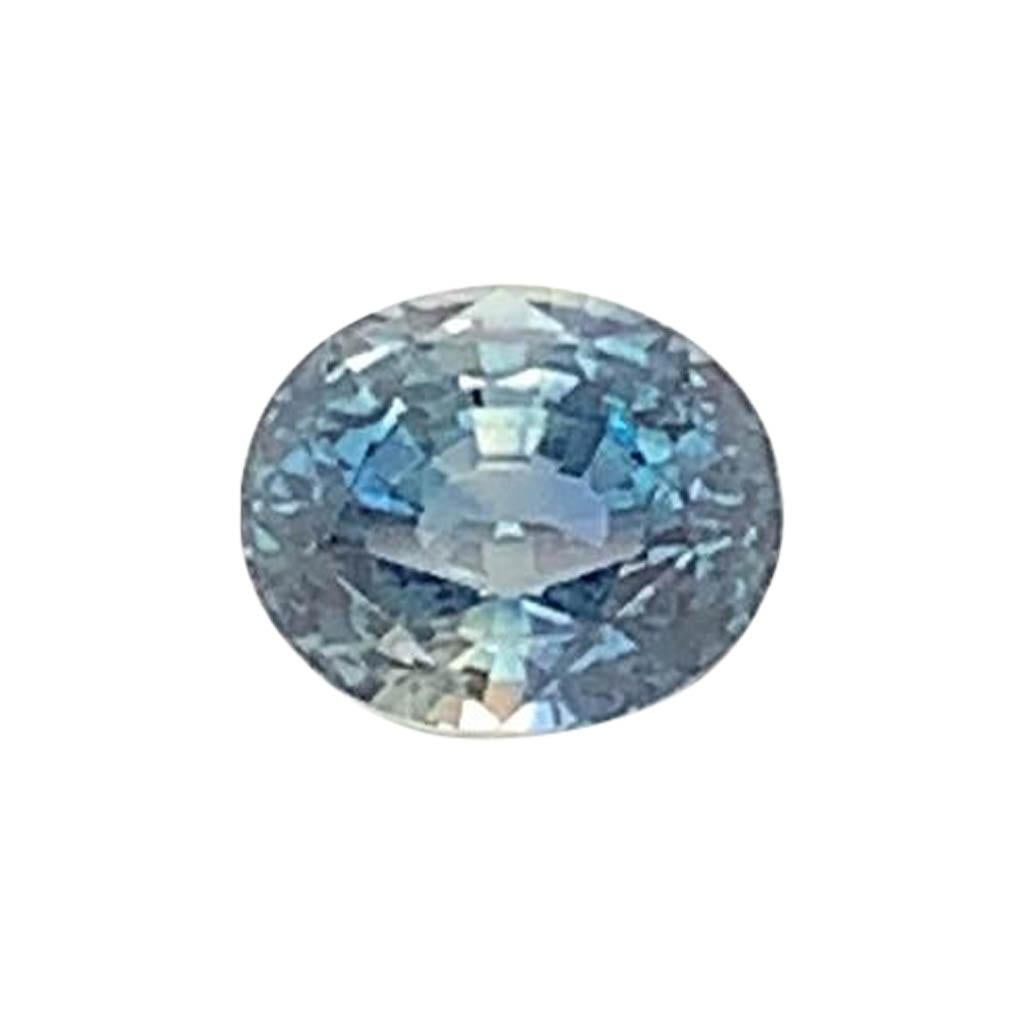 2.60 Carat Oval Cut Teal Sapphire For Sale