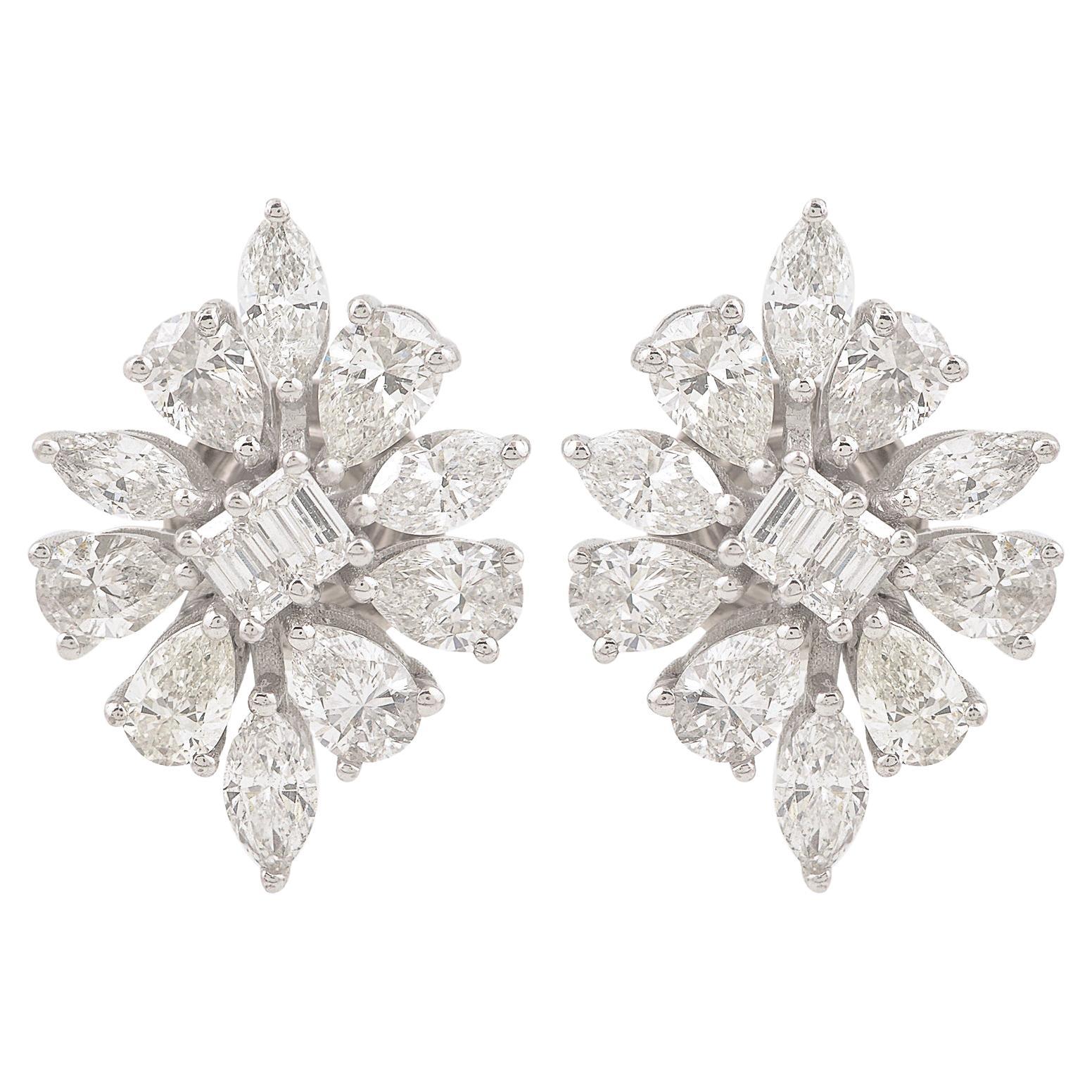 2.60 Carat SI Clarity HI Color Diamond Stud Earrings 18 Karat White Gold Jewelry For Sale