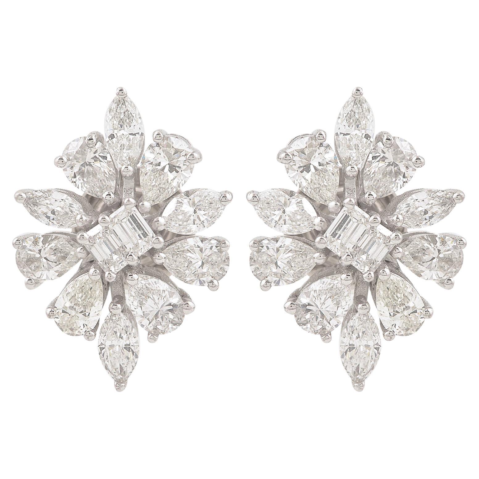 2.60 Carat SI Clarity HI Color Diamond Stud Earrings 18 Karat White Gold Jewelry