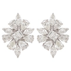 2.60 Carat SI Clarity HI Color Diamond Stud Earrings 18 Karat White Gold Jewelry