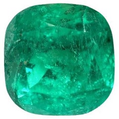 2,60 Karat Vivid Bluish Green Kolumbianischer Smaragd - Kissenschliff Chivor Mai Geburten