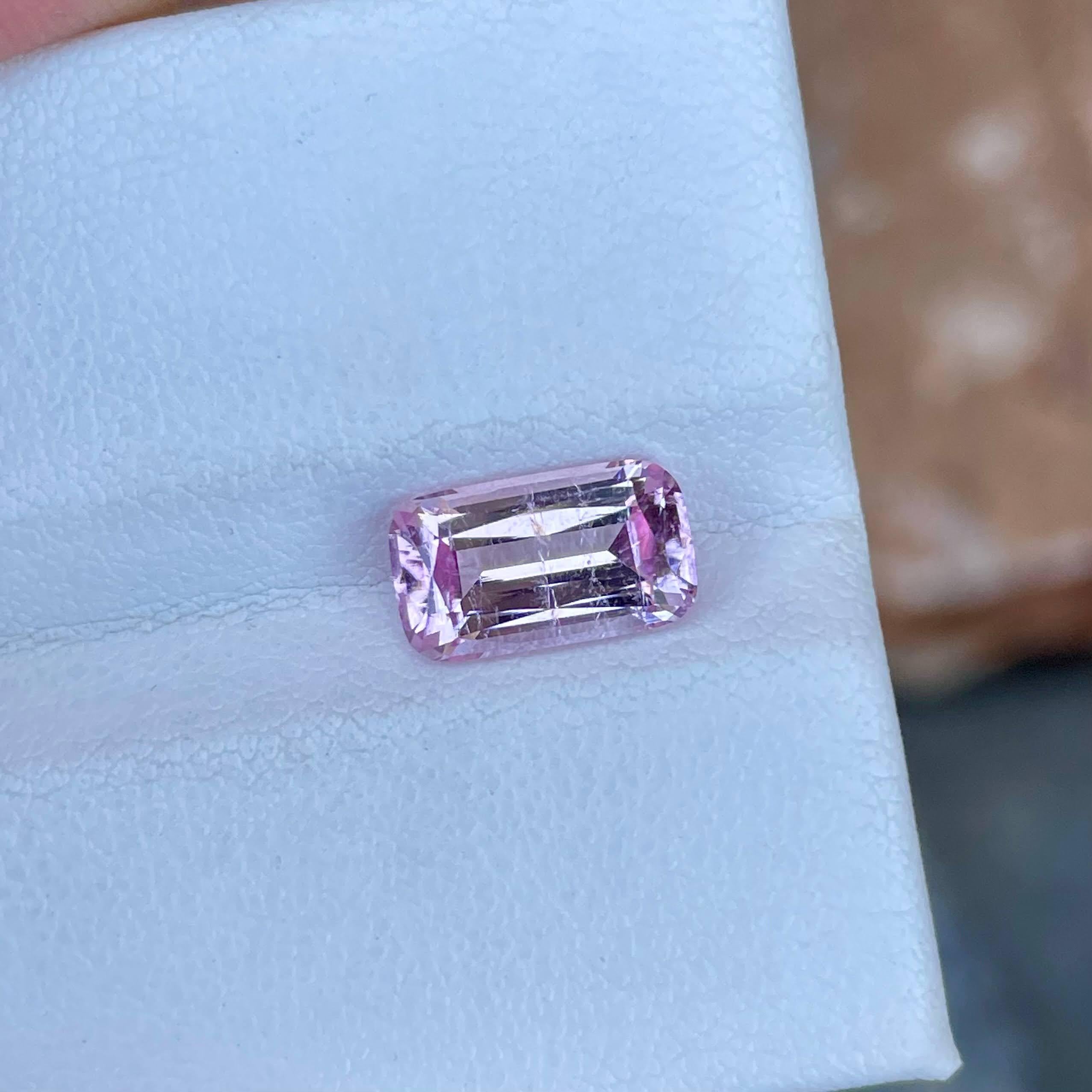 Weight 2.60 carats 
Dimensions 10.78x6.20x4.81 mm
Treatment none 
Origin Afghanistan 
Clarity VVS
Shape cushion 
Cut fancy cushion 




The 2.60 carats Baby Pink Tourmaline Stone showcases a mesmerizing Cushion Cut, emanating from the rich mines of