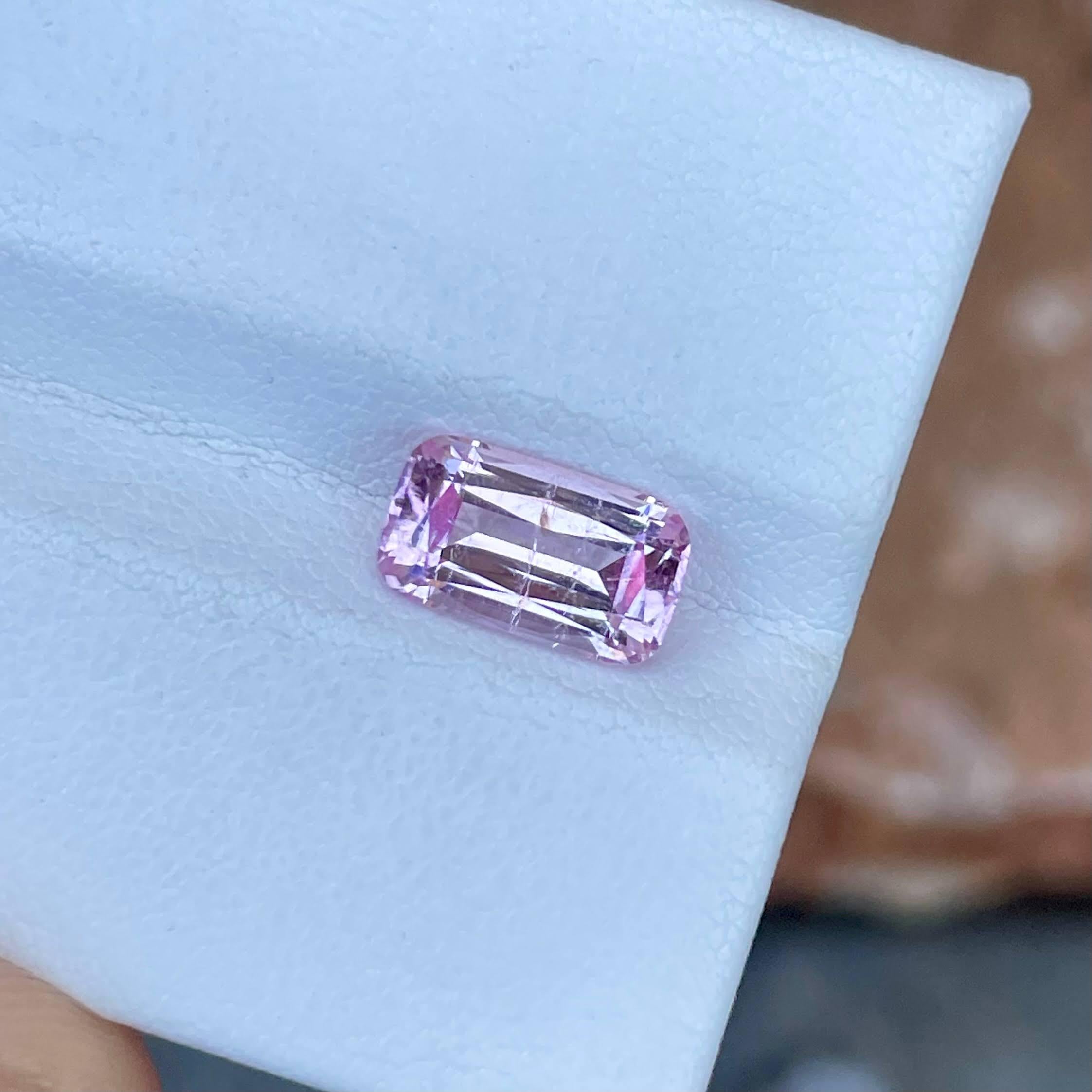 Women's or Men's 2.60 Carats Baby Pink Loose Tourmaline Stone Cushion Cut Afghani Gemstone For Sale