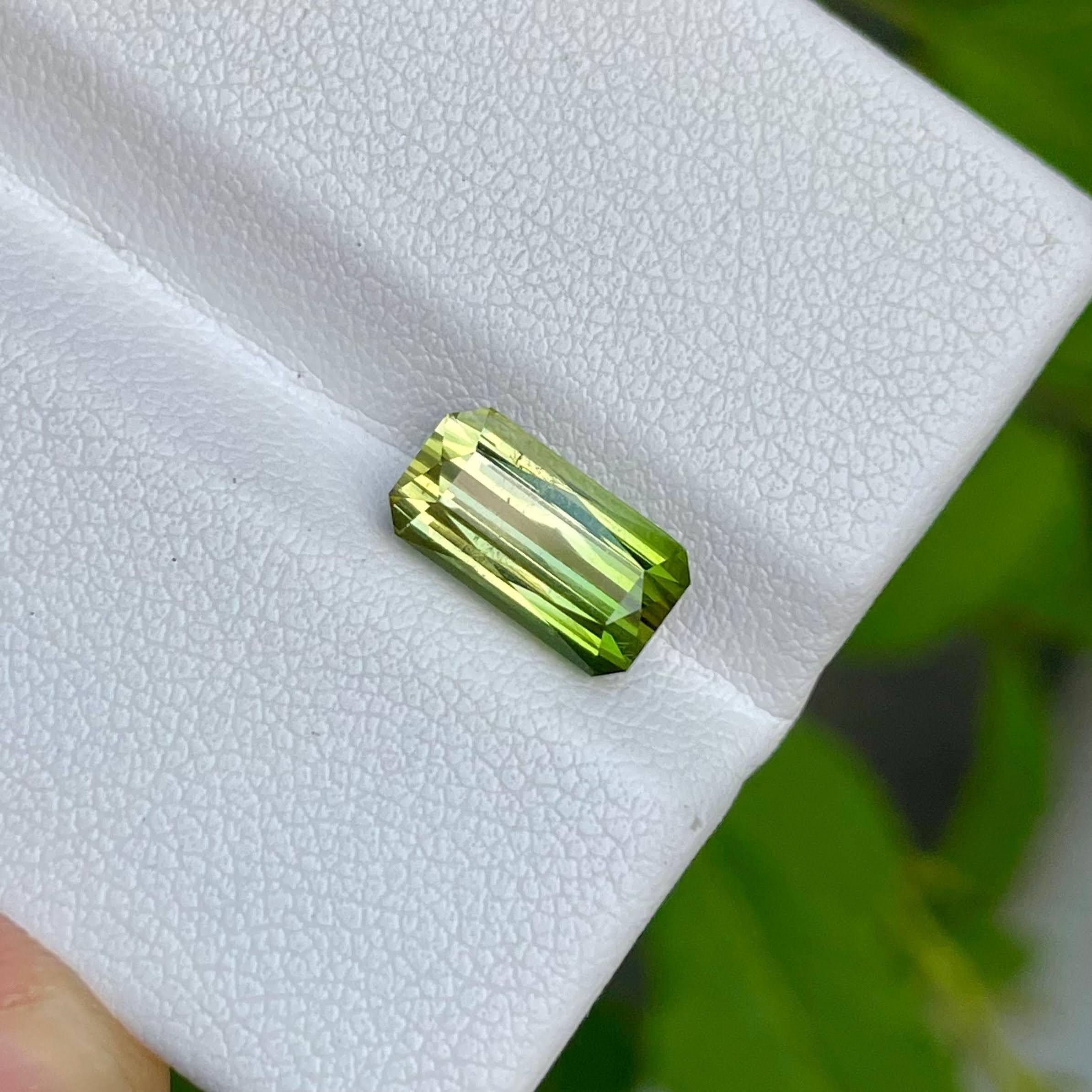 Modern 2.60 carats Bi-Color Loose Tourmaline Stone Emerald Cut Natural African Gemstone For Sale