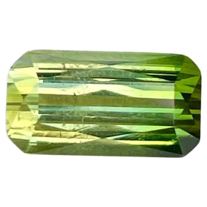 2.60 carats Bi-Color Loose Tourmaline Stone Emerald Cut Natural African Gemstone For Sale