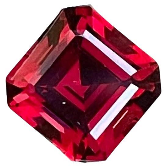 2.60 Carats Bright Red Garnet Stone Emerald Cut Natural Madagascar's Gemstone For Sale