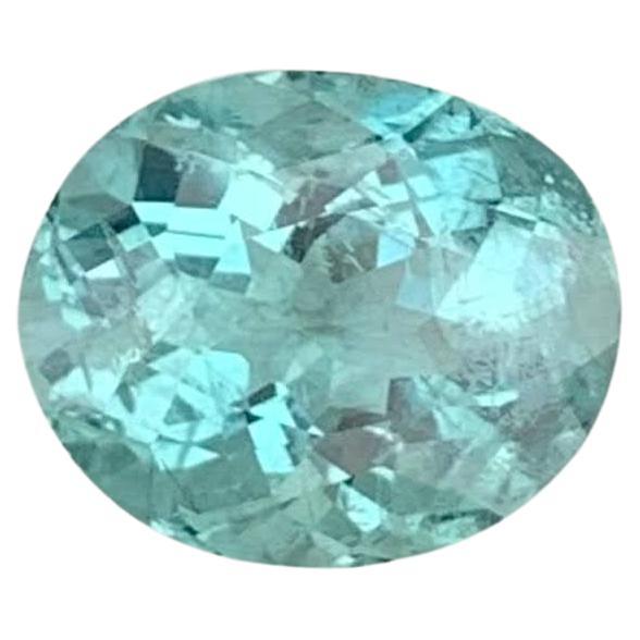 2.60 Carats Deep Blue Loose Aquamarine Stone Oval Cut Natural Nigerian Gemstone For Sale