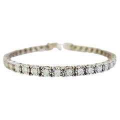 2.60 Carats Diamond Cut Miracle Illusion Tennis Bracelet 14 Karat White Gold