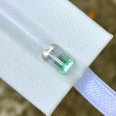 2.60 carats Loose Bicolor Tourmaline Stone Emerald Cut Afghan Gemstone