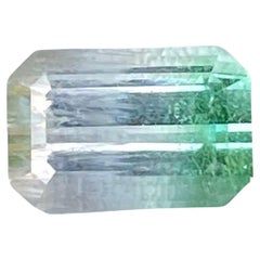 2.60 carats Loose Bicolor Tourmaline Stone Emerald Cut Afghan Gemstone