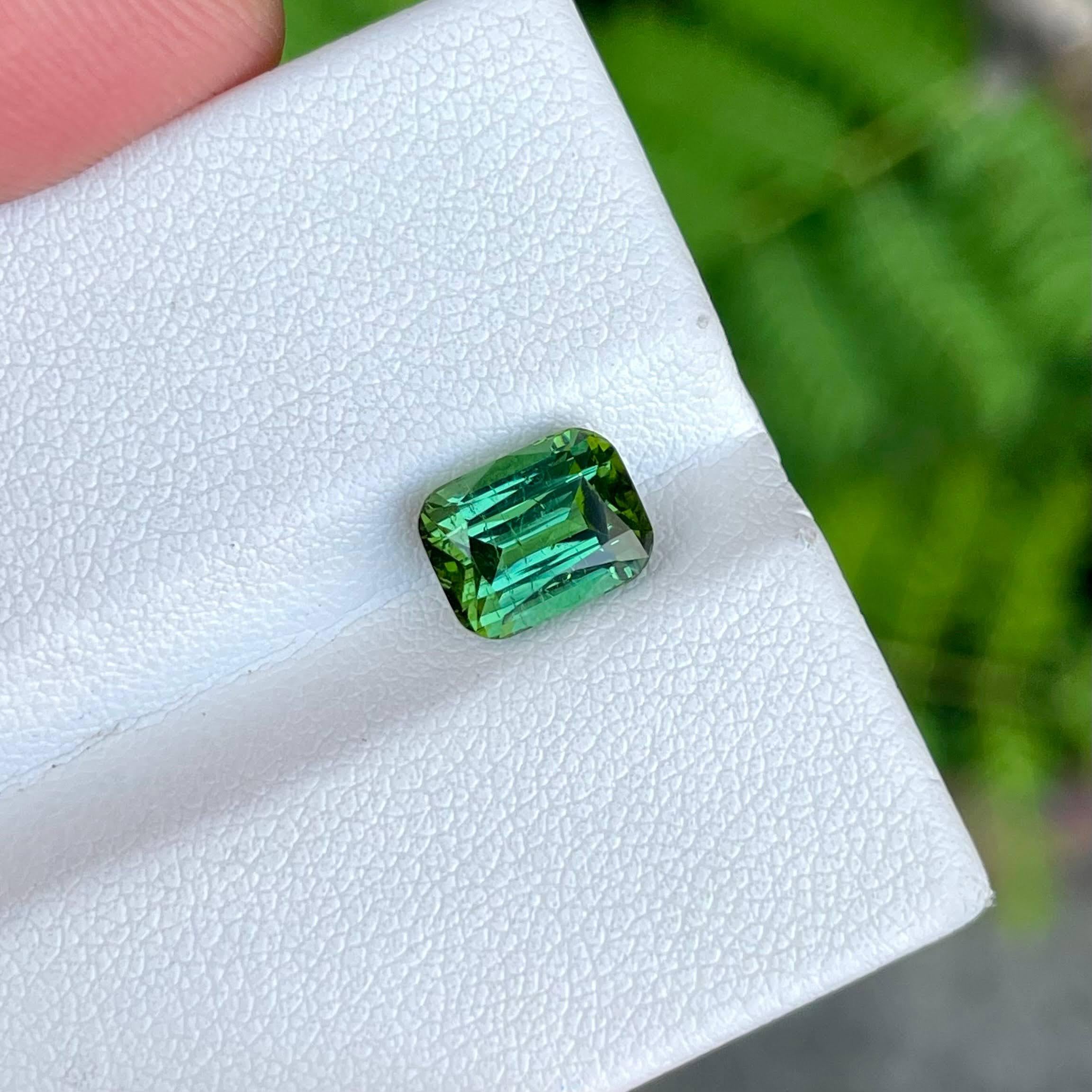 Weight 2.60 carats 
Dimensions 8.5x6.5x5.5 mm
Treatment none 
Origin Afghanistan 
Clarity SI
Shape cushion 
Cut fancy cushion 



The 2.60 carat Mint Green Tourmaline stone, meticulously cut into a cushion shape, is a striking example of Afghan