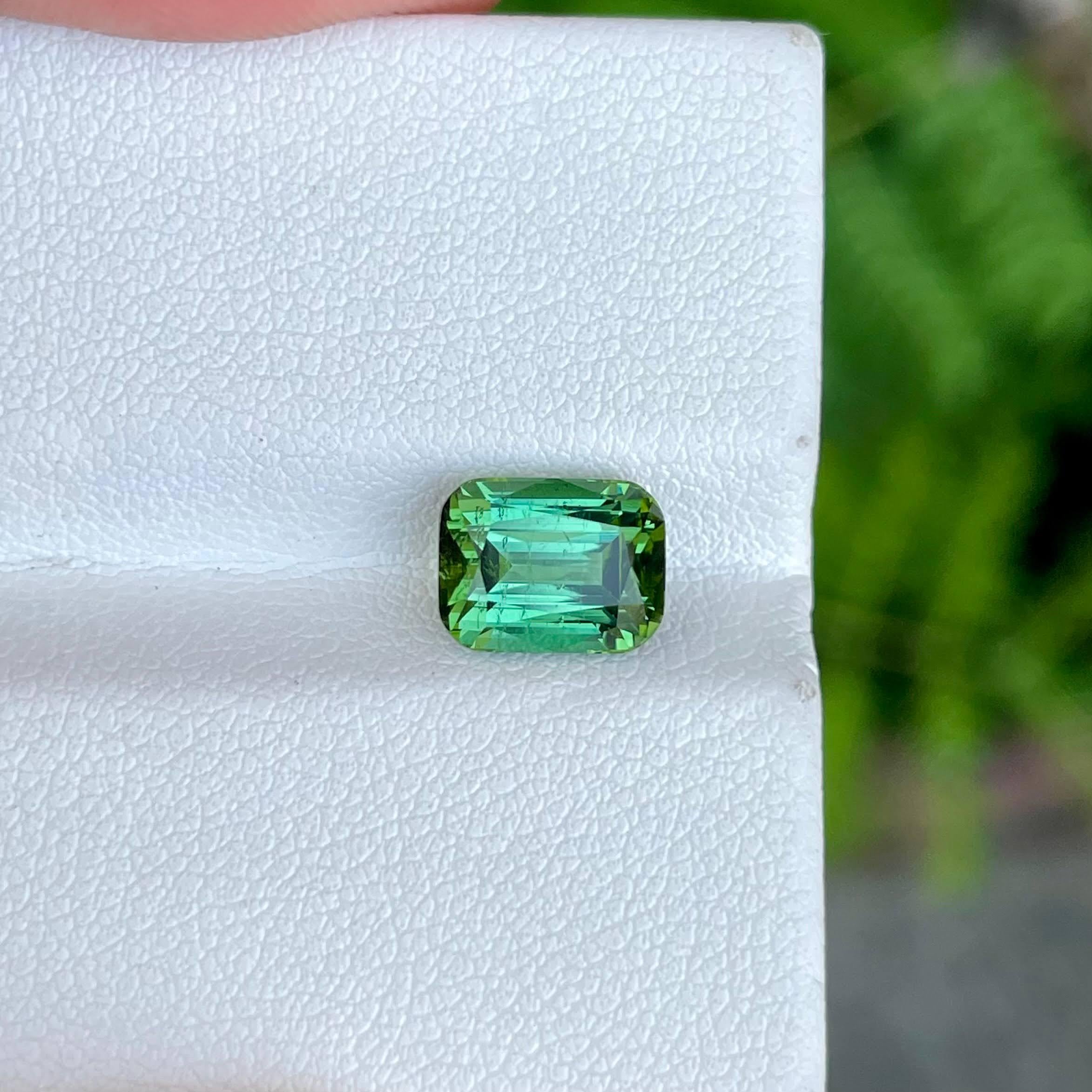 Modern 2.60 carats Mint Green Tourmaline Stone Cushion Cut Afghan Gemstone For Sale