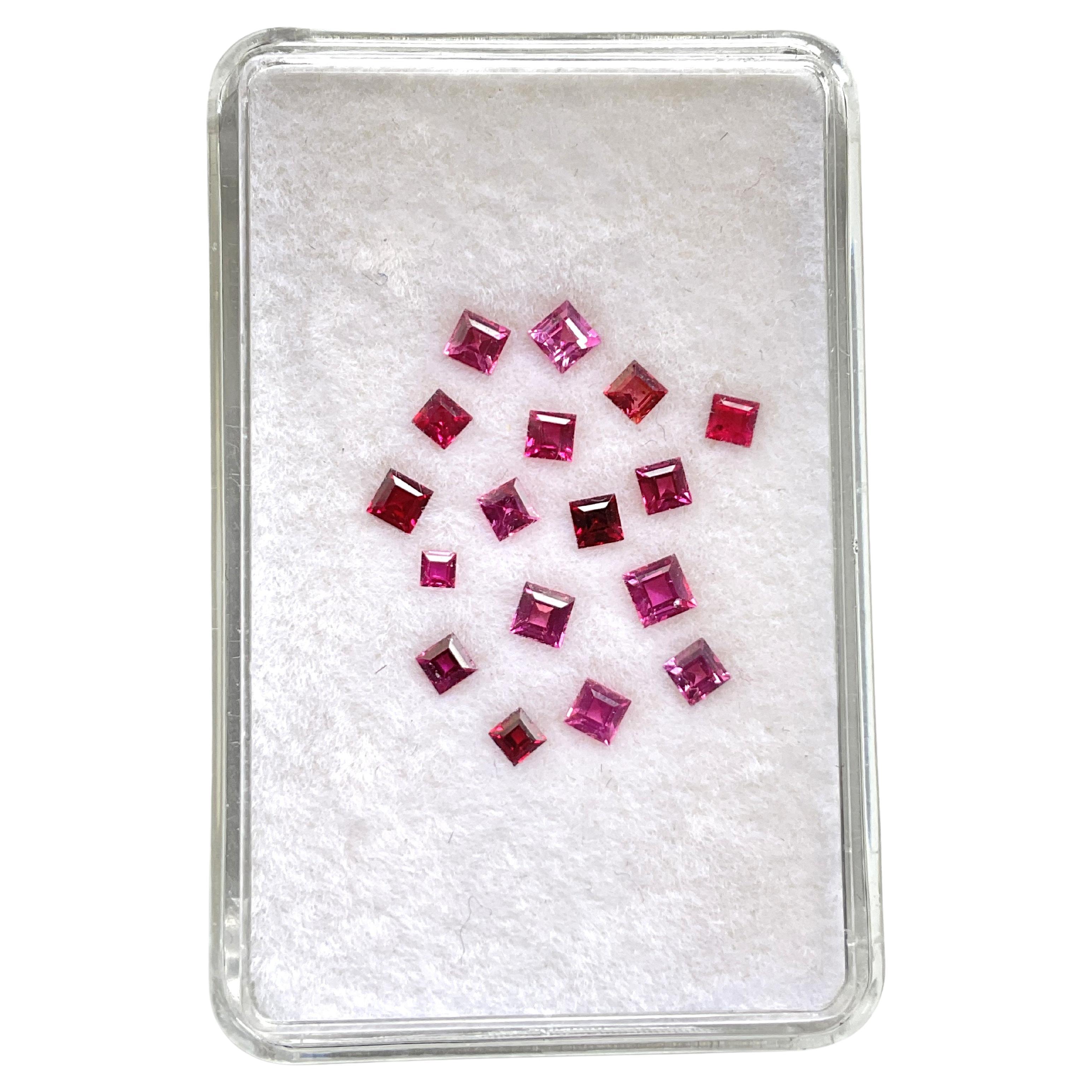 2.60 Carats Mozambique Ruby Top Quality Princesse Cut stone No Heat Natural Gem en vente
