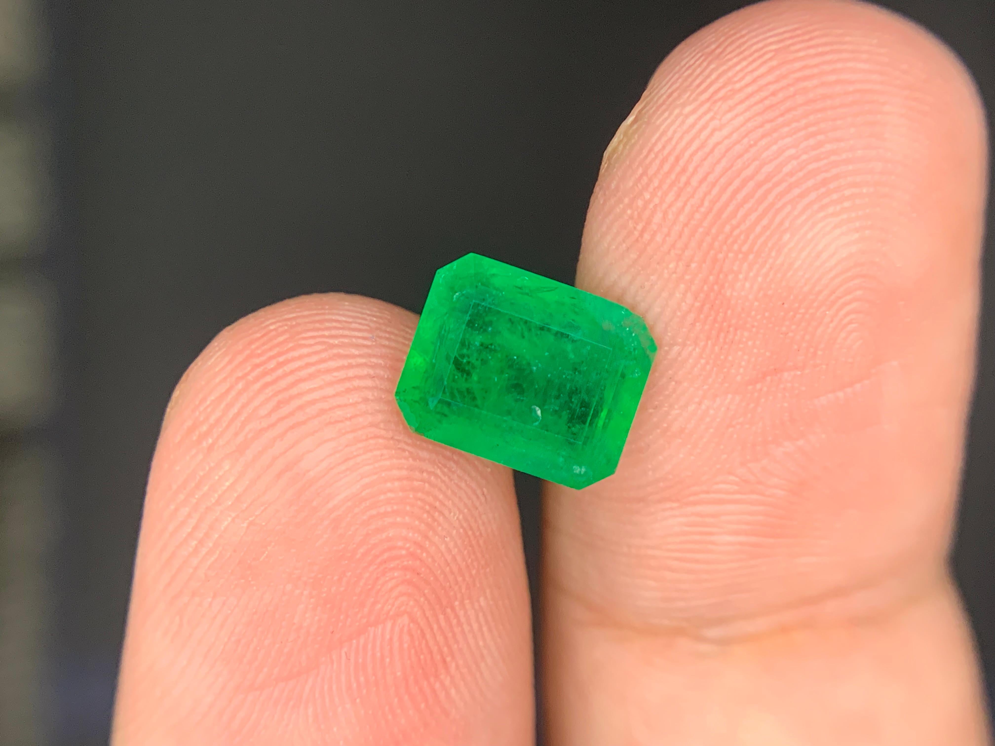 2,60 Karat Natürlicher Smaragd Lose Edelstein aus Swat Mine (Smaragdschliff) im Angebot