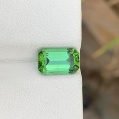 2.60 Carats Natural Loose Green Tourmaline With Lagoon Shade Emerald Shape