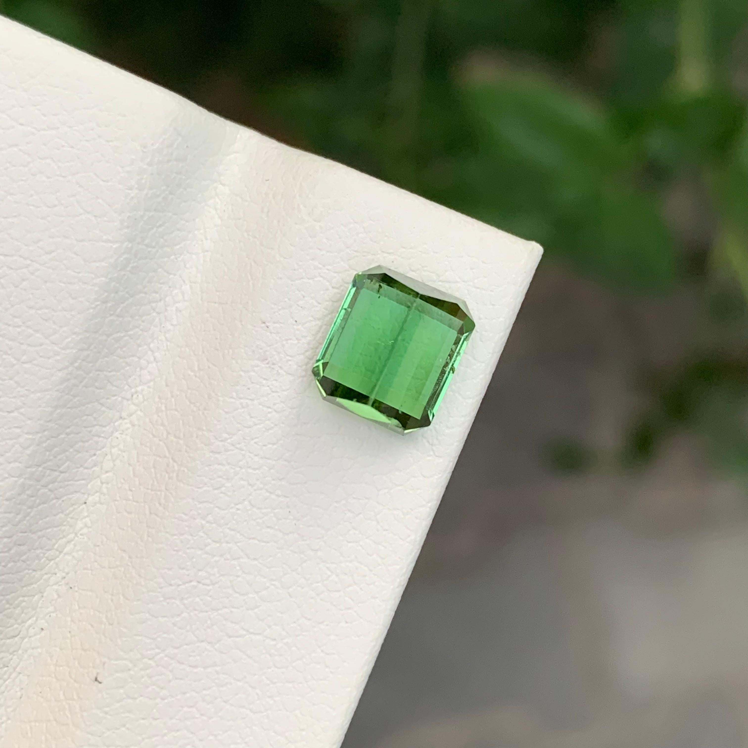 Arts and Crafts 2.60 Carats Natural Loose Mintgreen Tourmaline Emerald Shape Gem en vente