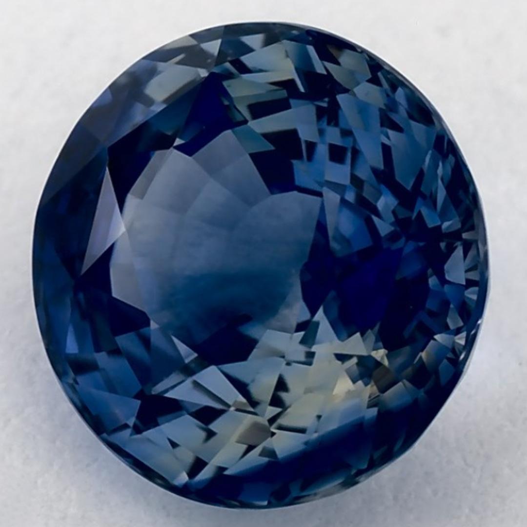 Taille ronde 2.60 Ct Blue Sapphire Round Loose Gemstone (pierre précieuse en vrac) en vente