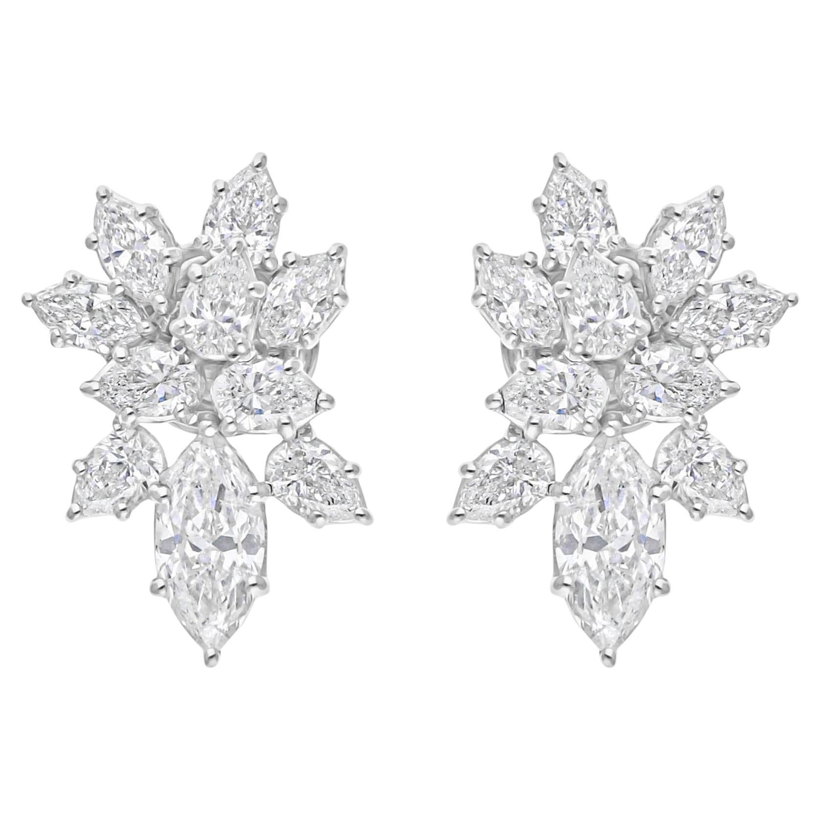 2.60 Ct Mixed Cut Diamond Stud Earrings 18K White Gold All Import Duty Paid For Sale