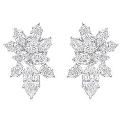 2.60 Ct Mixed Cut Diamond Stud Earrings 18K White Gold All Import Duty Paid