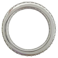 2.60 Ct Total Weight 14K White Gold 3 Three Row Baguette & Round Brilliant Cut