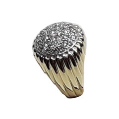 2.60 Diamonds Gold Dome Cocktail Ring, 1980s