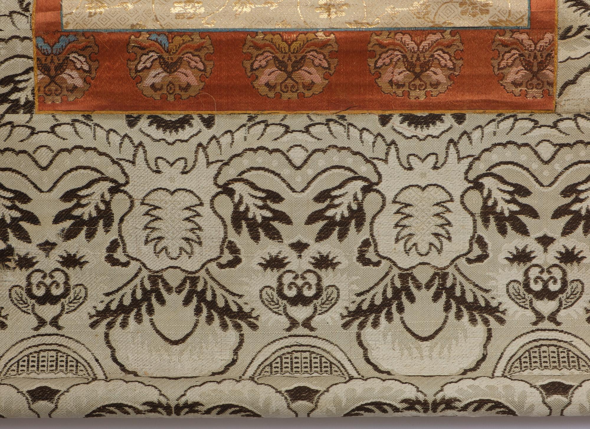 Metal 260 Year Old Japanese Hanging Scroll with Painting of the 9-Headed Dragon Deity For Sale