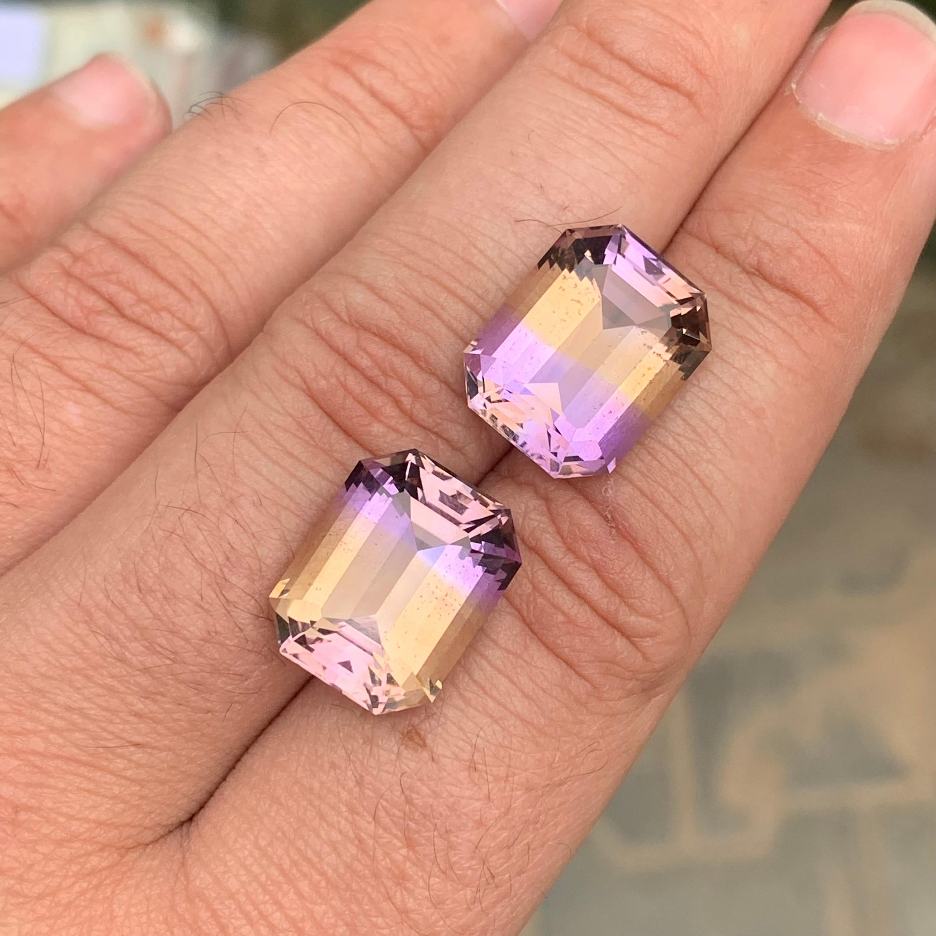 26.00 Carat Natural Loose Ametrine Pair For Jewellery Making For Sale 5