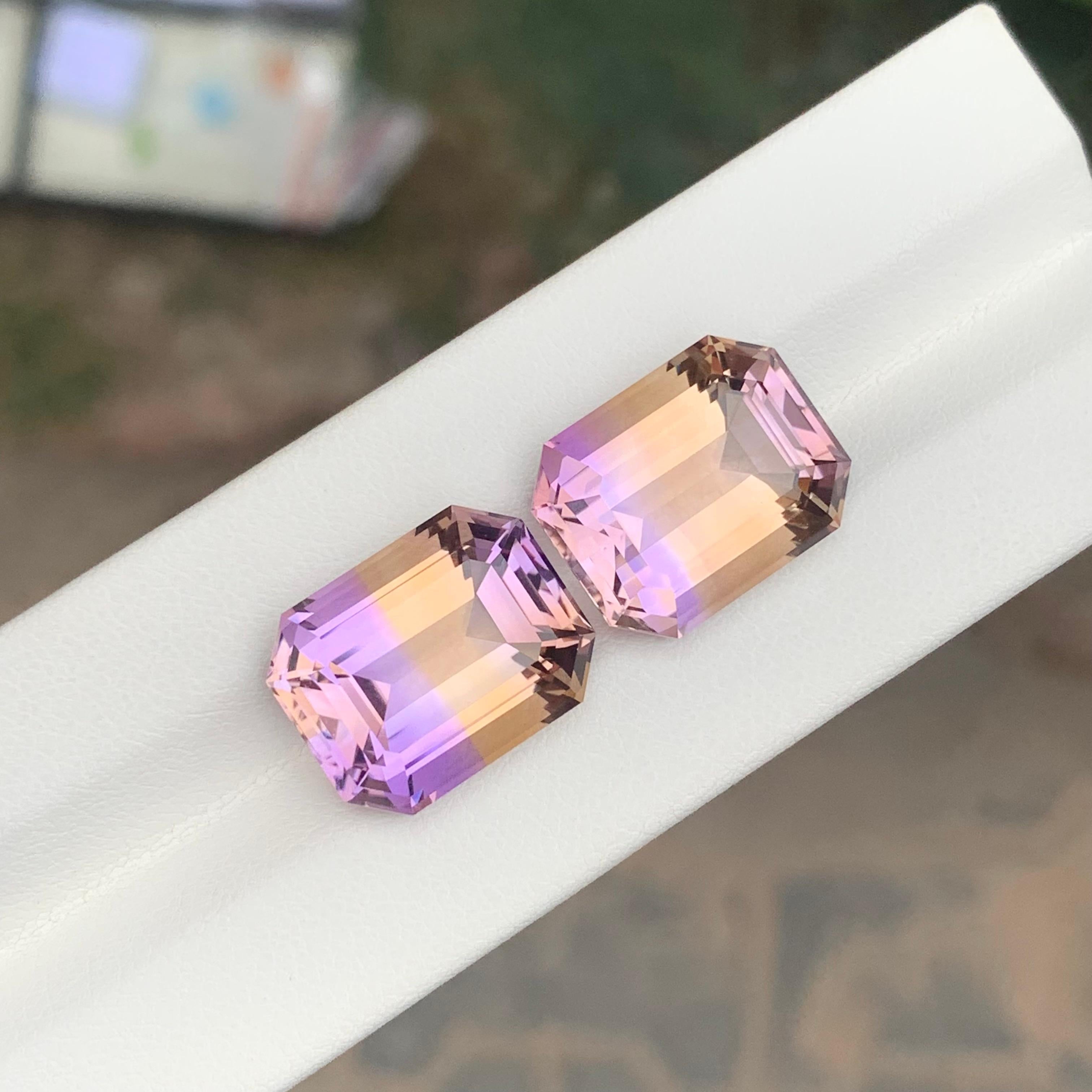 26.00 Carat Natural Loose Ametrine Pair For Jewellery Making In New Condition For Sale In Peshawar, PK