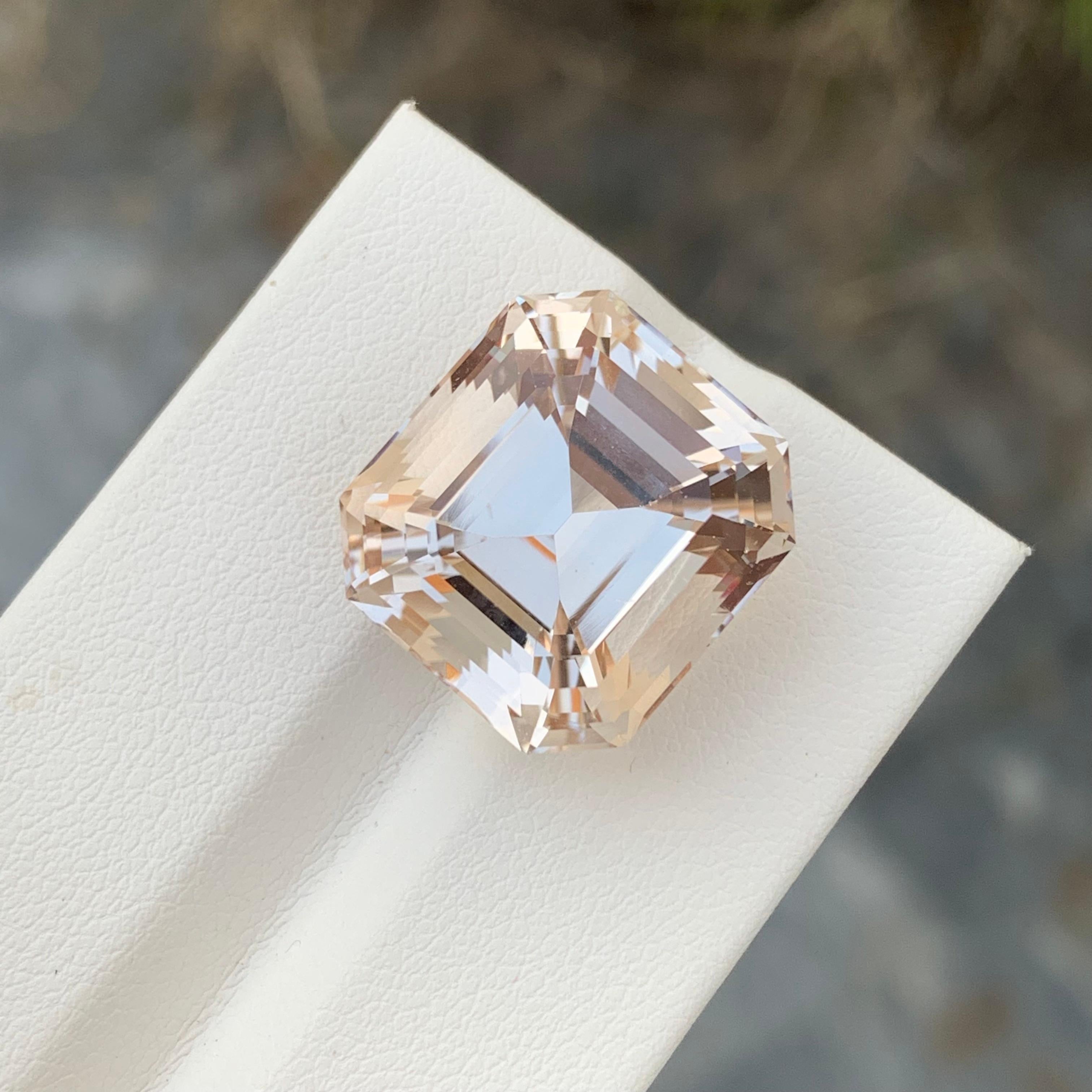 Asscher Cut 26.00 Carat Natural Loose Golden Topaz Asscher Shape Gem For Necklace  For Sale