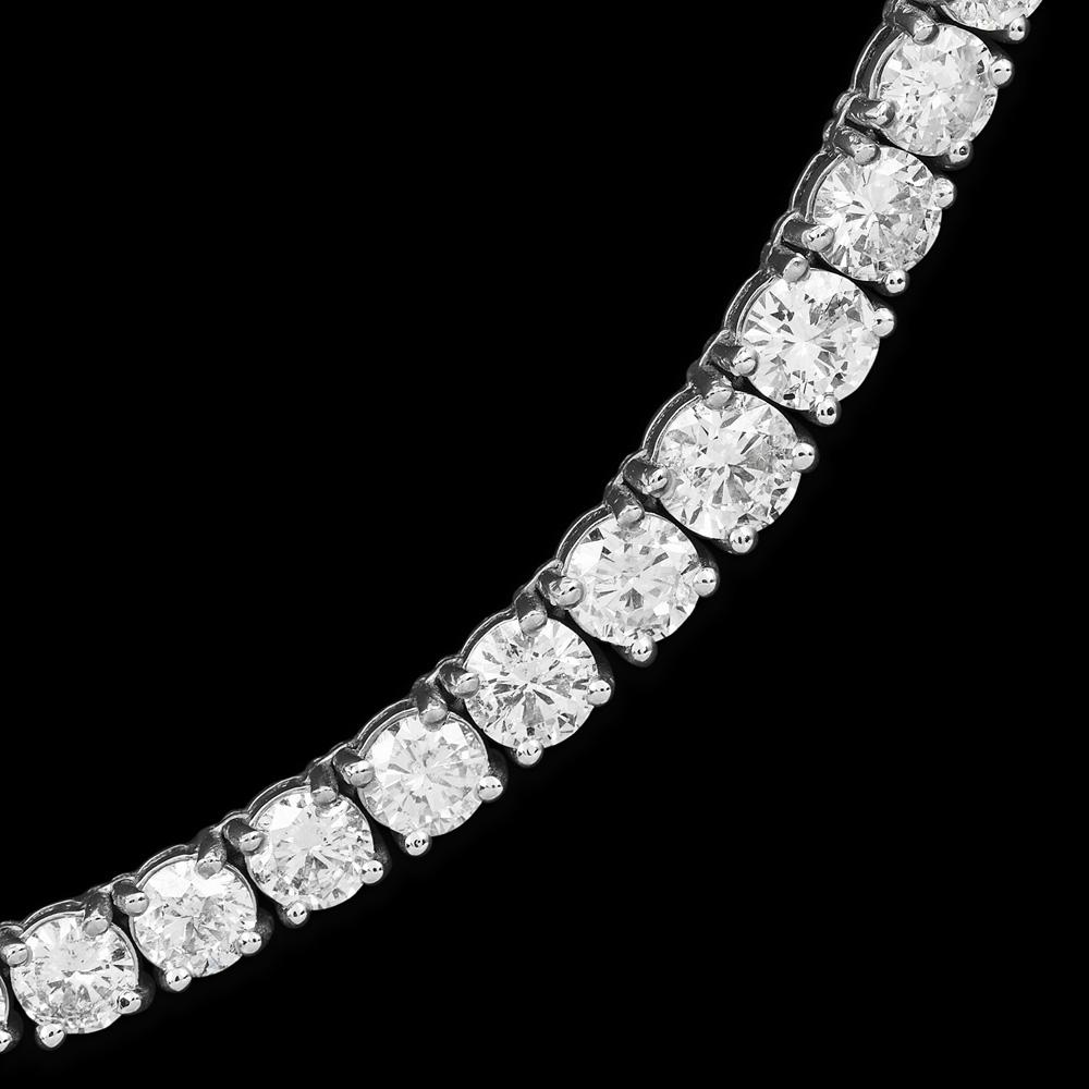 Women's or Men's 26.00 Carats Natural Diamond 14K Gold Graduating Riviera Tennis Necklace