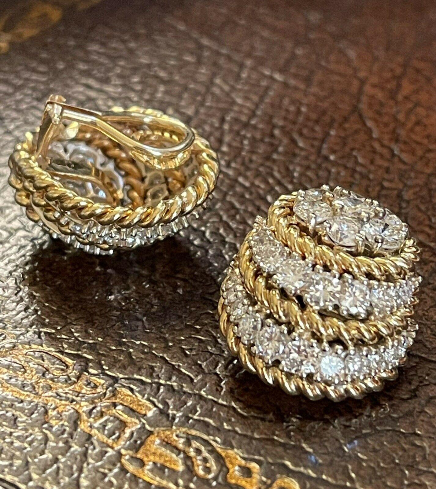 Round Cut $26000 / 8.5 CT Diamond 'IF-VVS/D' Statement Earrings / 18K Gold / Top Luxury