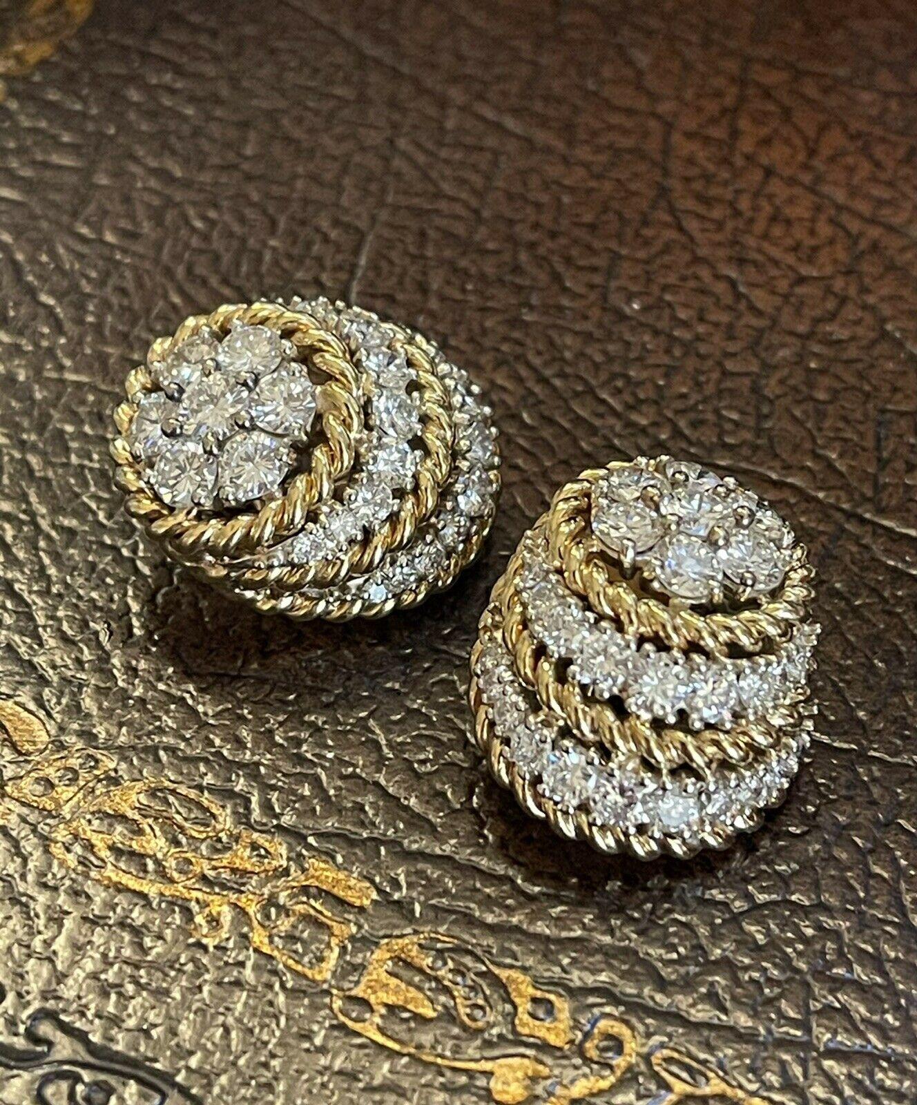 Women's $26000 / 8.5 CT Diamond 'IF-VVS/D' Statement Earrings / 18K Gold / Top Luxury For Sale