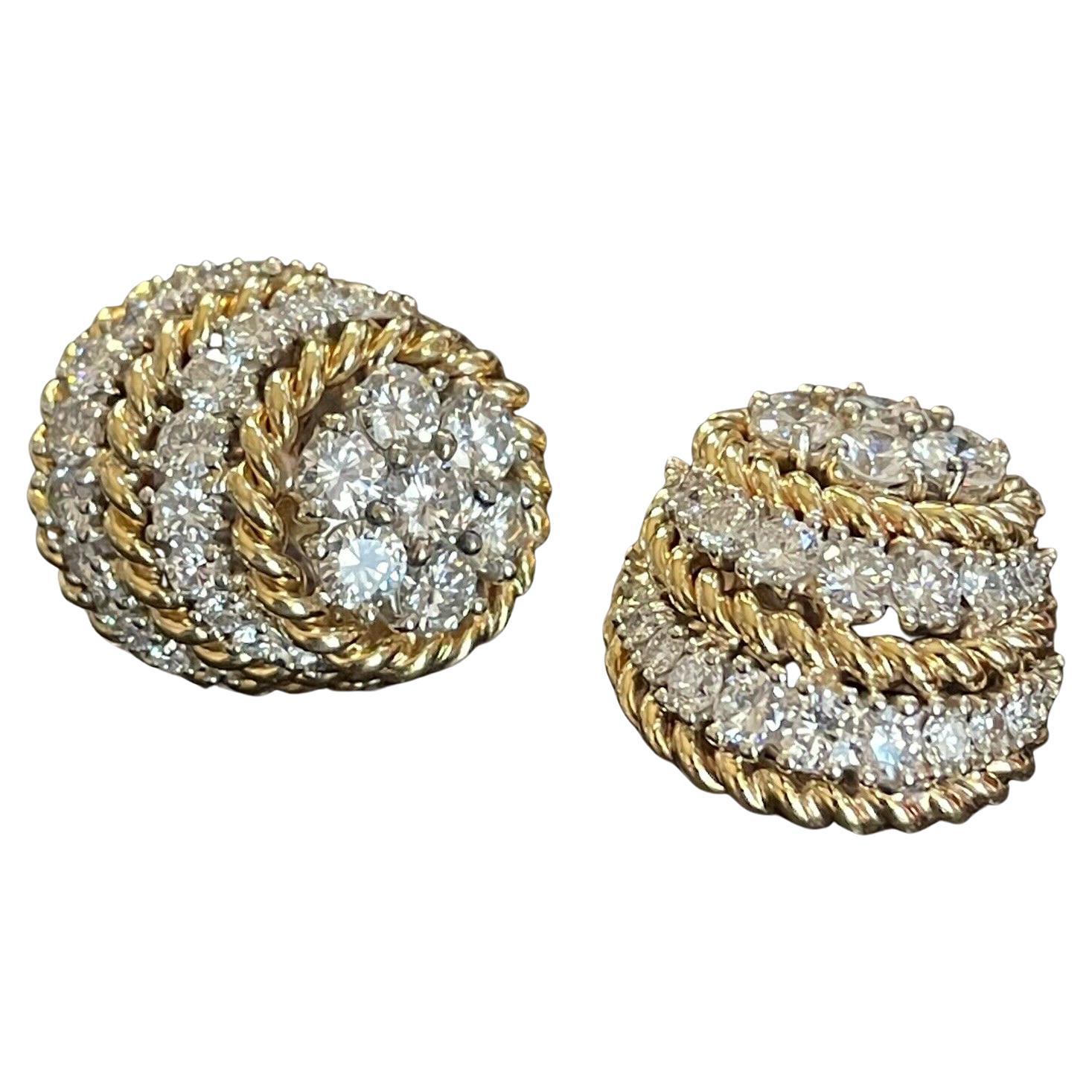 $26000 / 8.5 CT Diamond 'IF-VVS/D' Statement Earrings / 18K Gold / Top Luxury For Sale