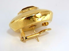 26.00ct Retro Mod Natural yellow golden citrine clip earrings 18kt puffer dome