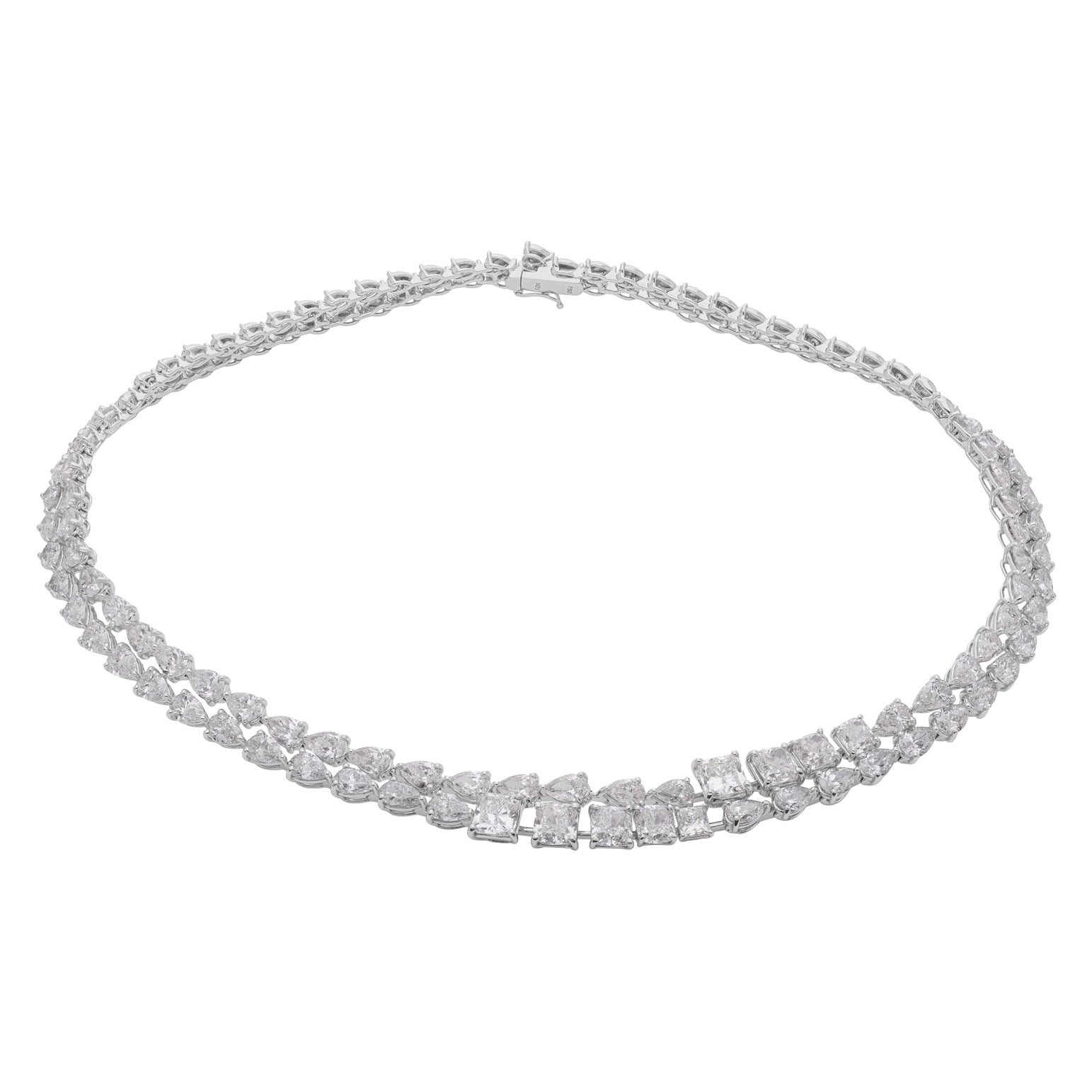 Collana con diamanti naturali a taglio misto, 26,05 carati, 14 pollici, oro 18 carati, regalo di compleanno