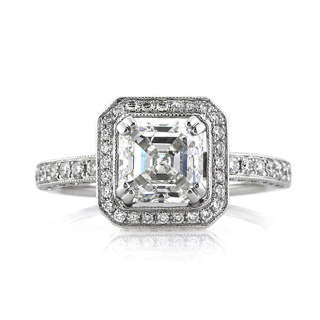 2.60ct Asscher Cut Diamond Engagement Ring For Sale