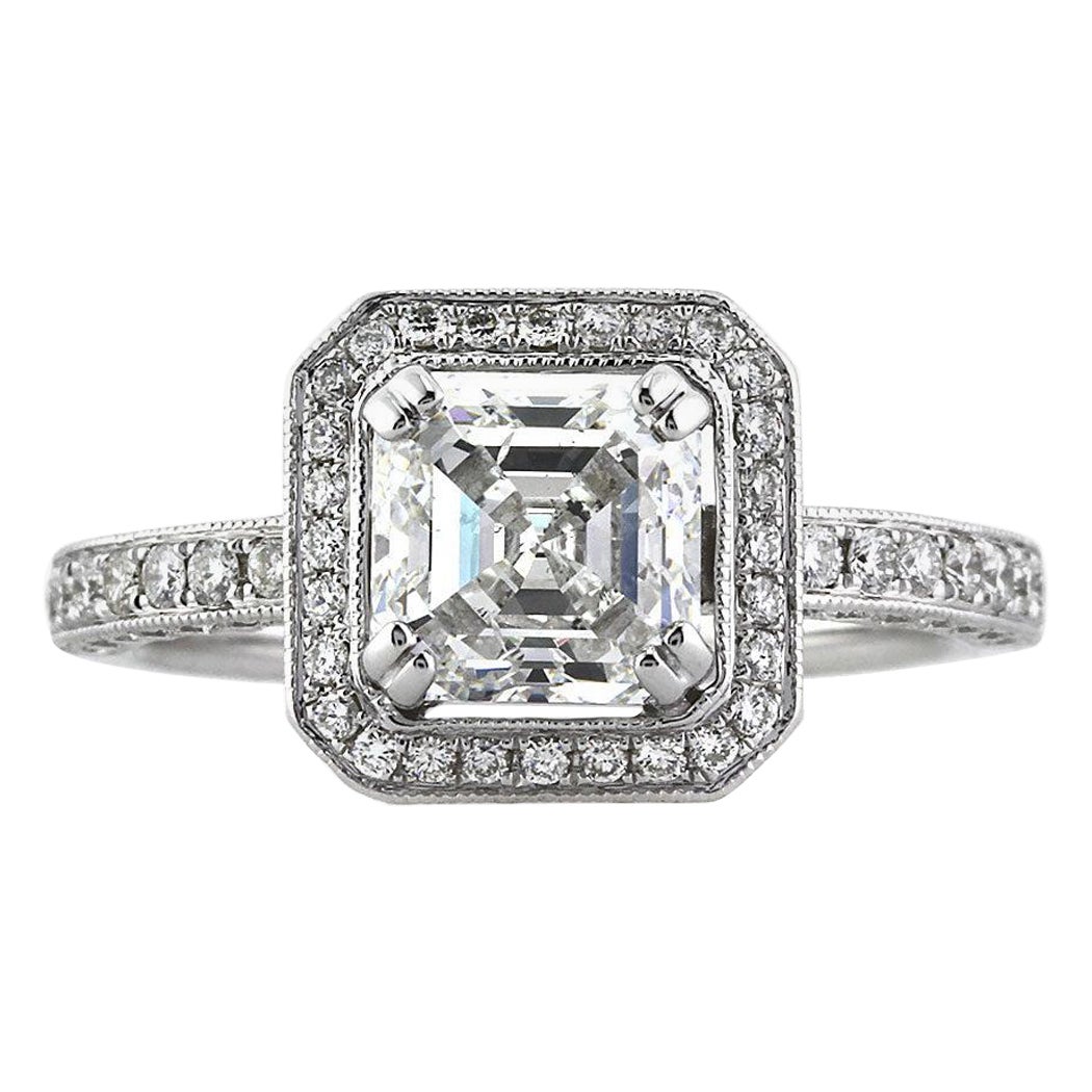 2.60ct Asscher Cut Diamond Engagement Ring