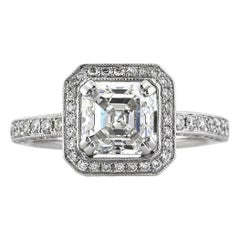 2.60ct Asscher Cut Diamond Engagement Ring
