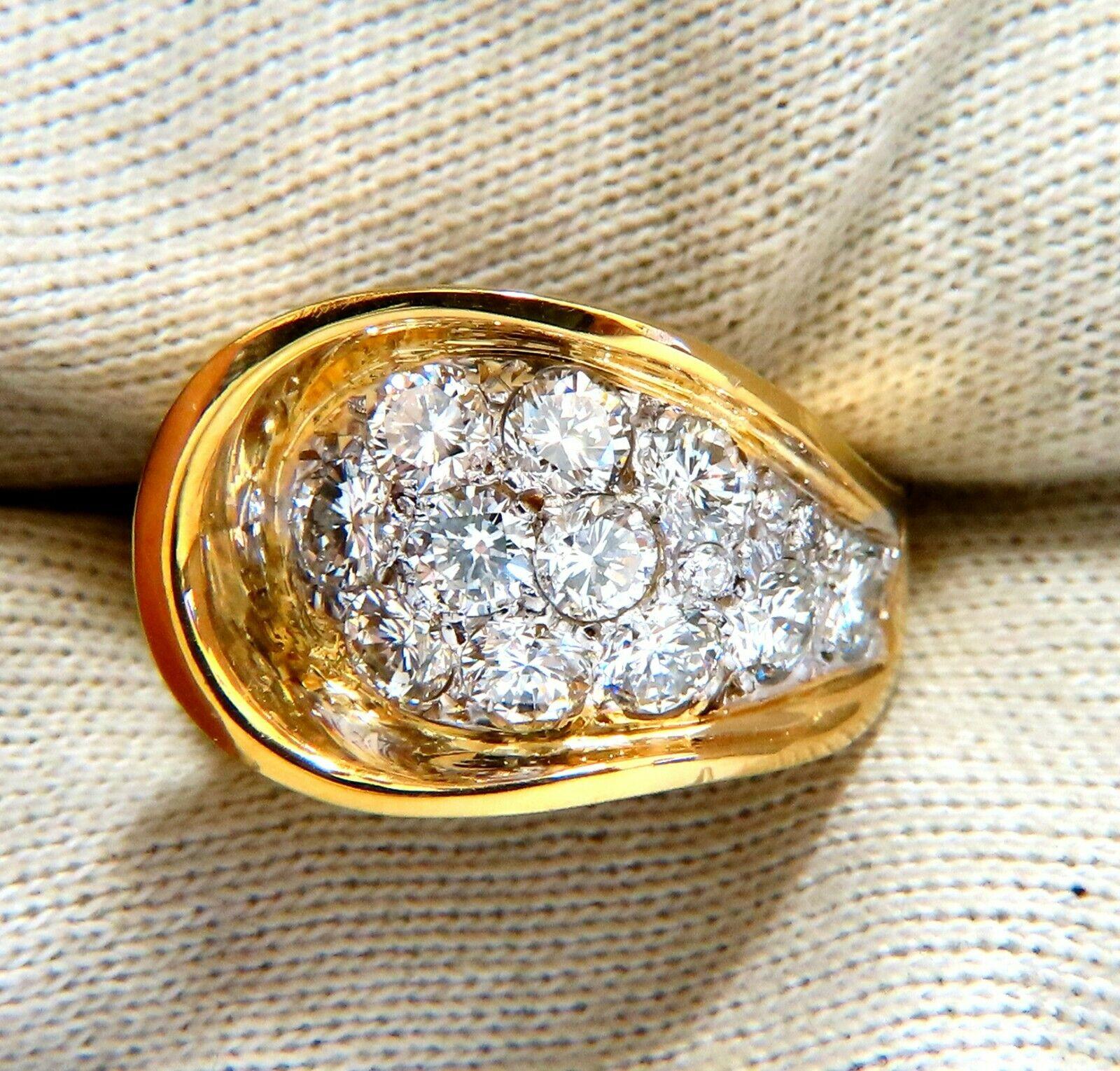 Bow Curl Pave Cluster

2.60ct  Natural Round Cut Diamonds. 

14kt yellow gold

13.6 Grams

Overall ring: 15.1mm wide

Depth: 7.3mm

Current ring size: 6

May professionally resize, please inquire.

$9500 Appraisal Certificate To Accompany