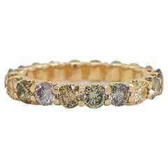 2.60ct Natural Fancy Colors Diamond Eternity Ring