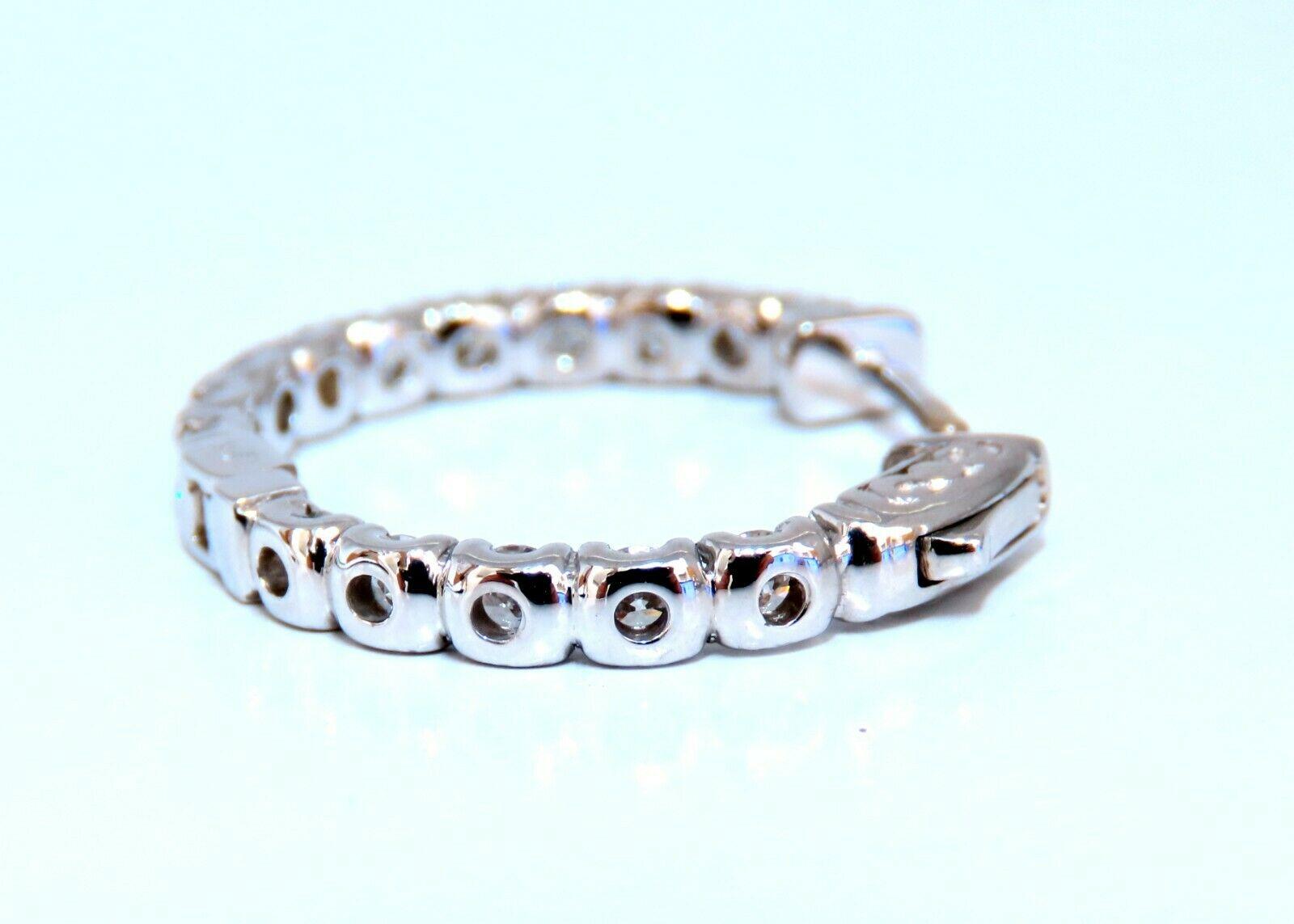 2.60ct Natural Round Diamond Hoop Earrings 14kt Corte redondo en venta