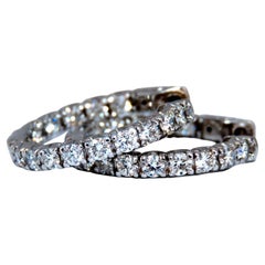 Pendientes de aro con diamantes redondos naturales de 2,60 ct, 14 kt*