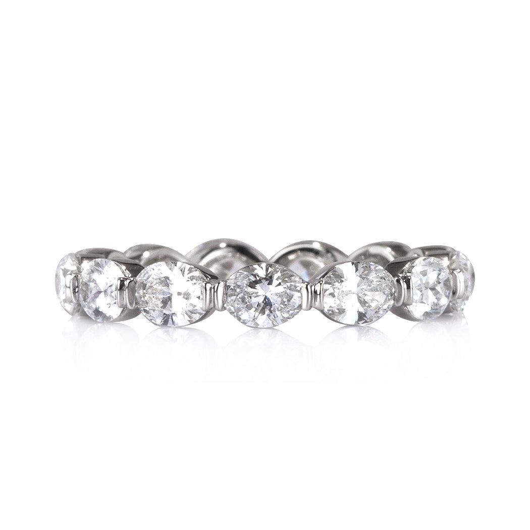 2.60ct Oval Cut Diamond Eternity Band in Platinum For Sale