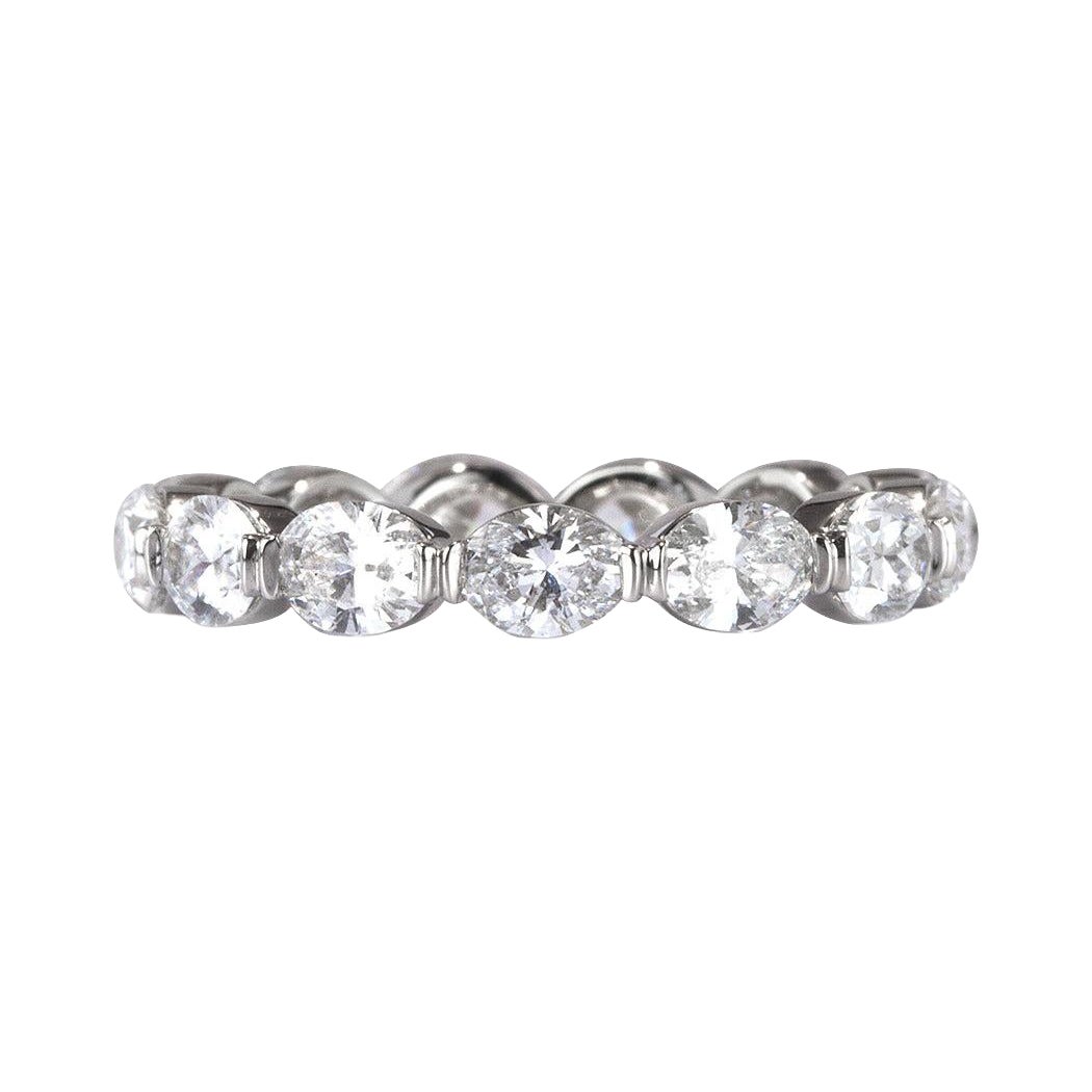 2.60ct Oval Cut Diamond Eternity Band in Platinum