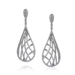 2.60ct Round Brilliant Cut Diamond Teardrop Dangle Earrings
