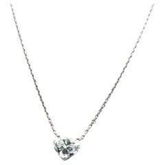 Collar colgante de oro blanco de 14 quilates con diamantes D SI2 en forma de corazón de 2,61 quilates