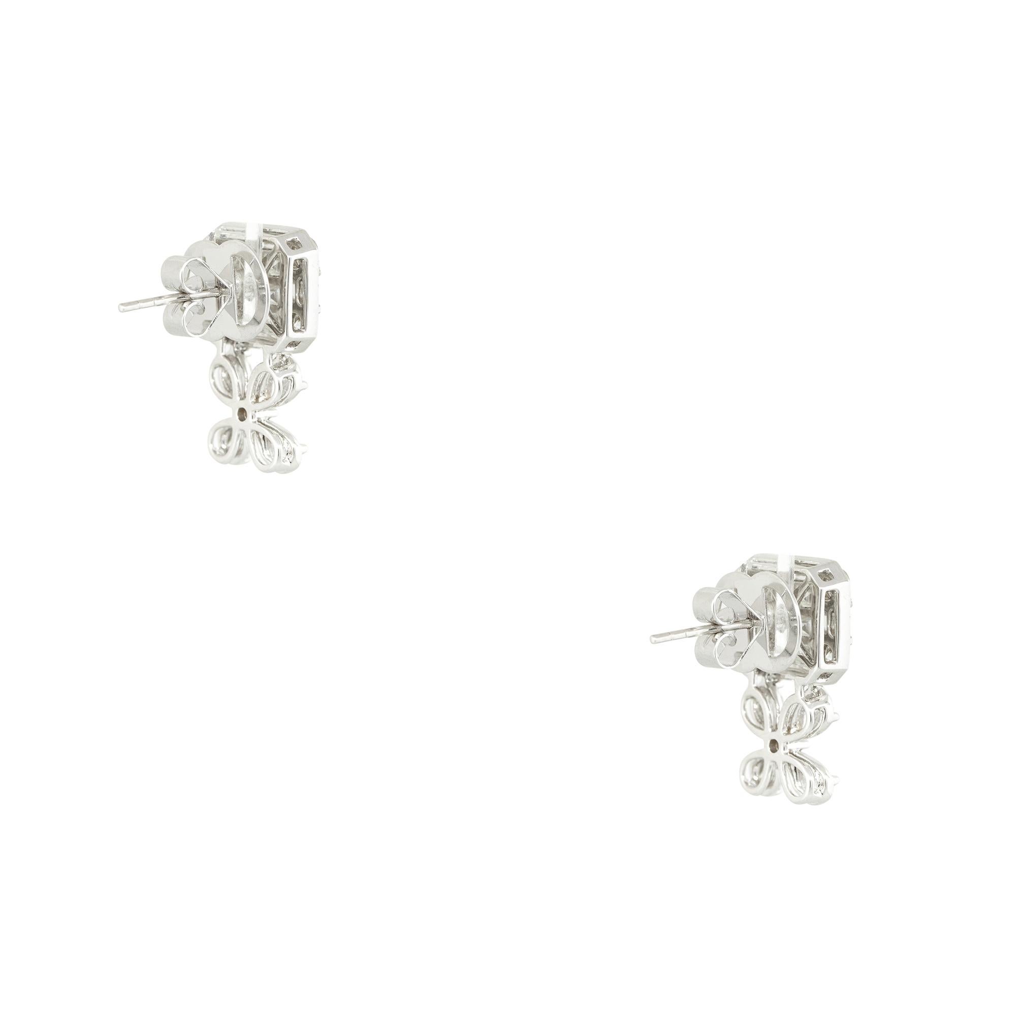 2.61 Carat Multi-Shape Diamond Flower Stud Earrings 18 Karat in Stock In Excellent Condition For Sale In Boca Raton, FL