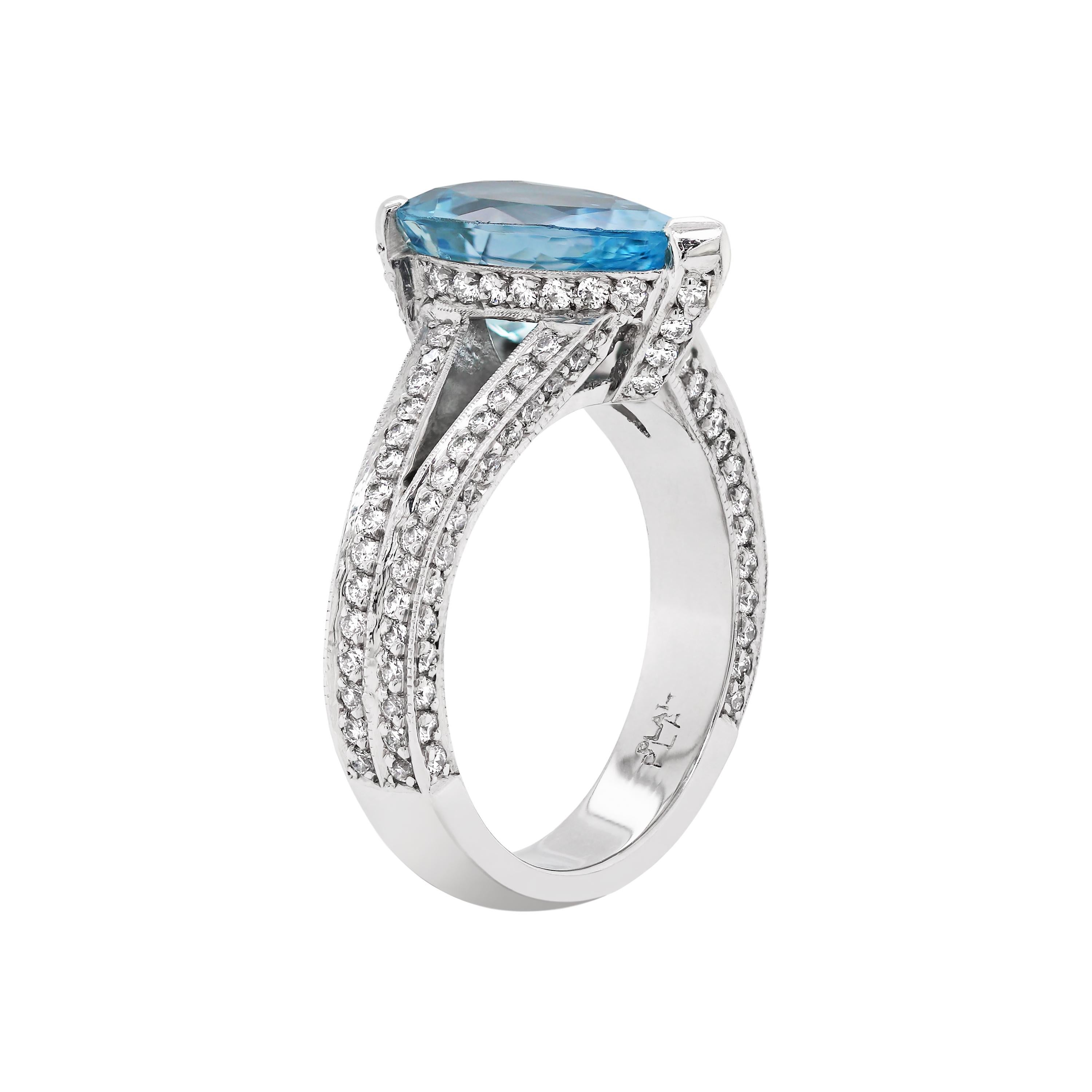 aquamarine pear engagement ring